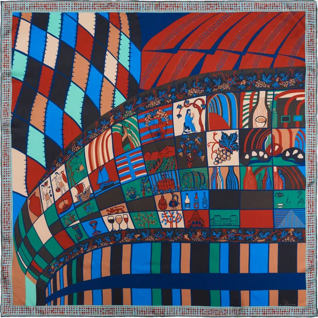 petrusse-carr-soie-90-calix-bleu-clair-foulard-cit-du-vin image 1