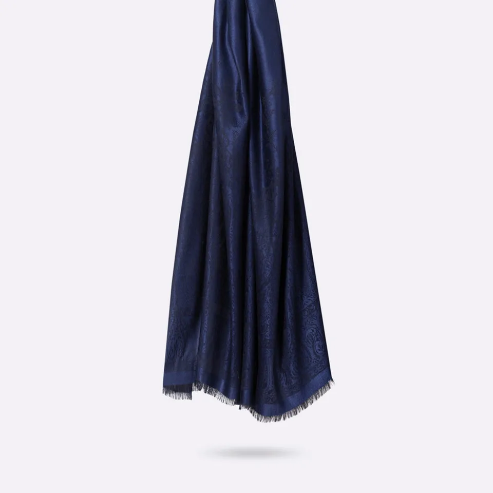 petrusse-palma-navy-tole-jacquard-cachemire-et-soie image 1
