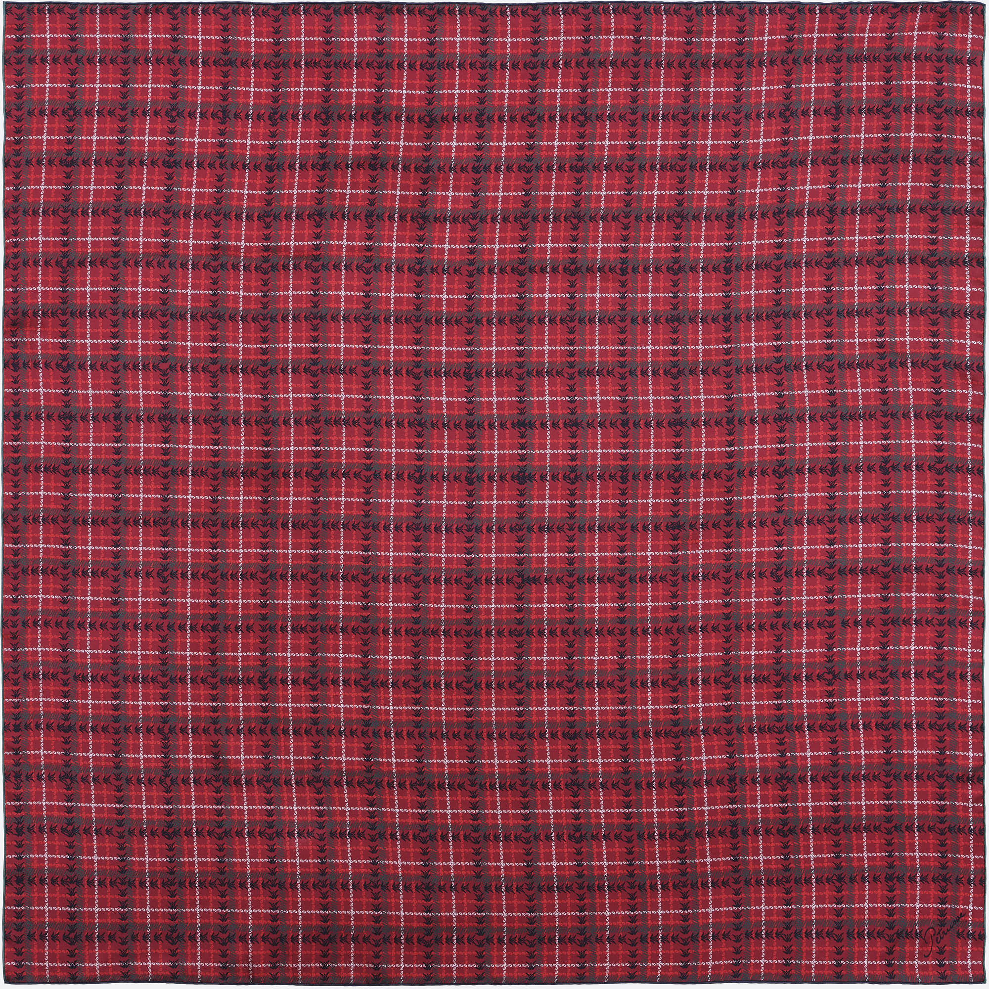 petrusse-carr-soie-90-clan-petrusse-rouge-foulard-tartan-twill-de-soie image 3