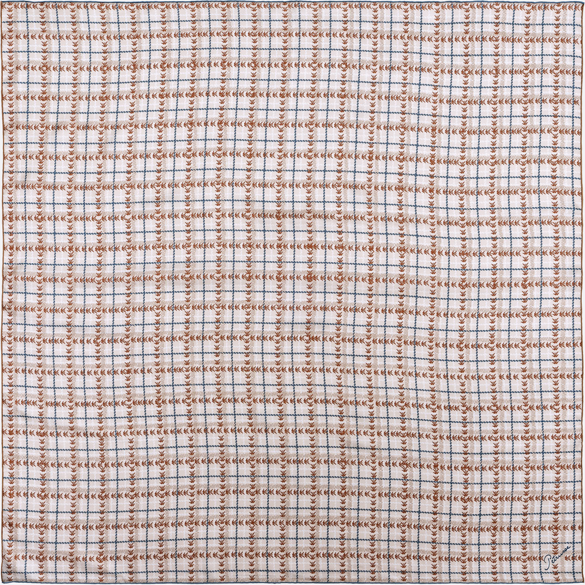 petrusse-clan-beige-carr-soie-90x90-cm-tartan image 3