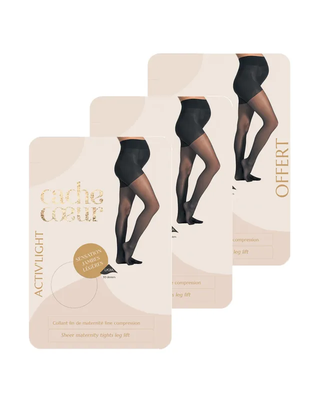 cache-c-ur-activ-light-lot-de-3-paires-de-collants-fins-30-deniers-noir image 1