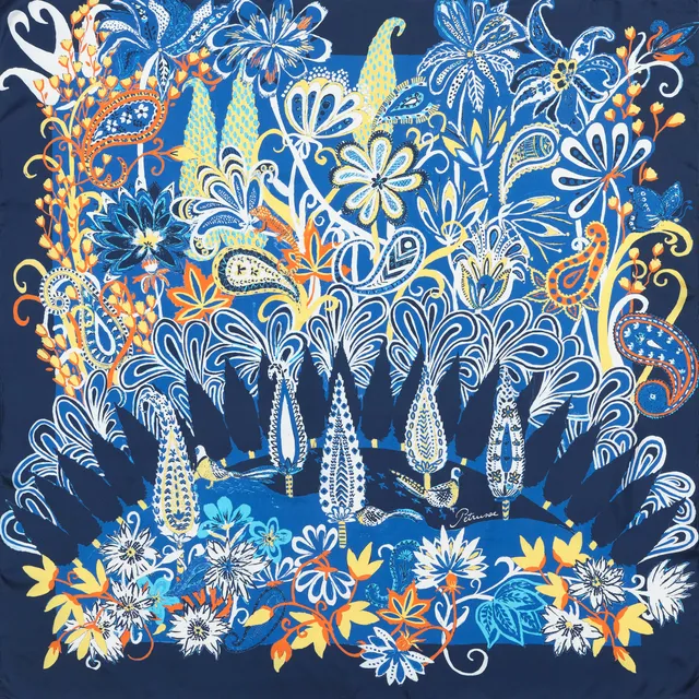 petrusse-fanny-bleu-carr-soie-105cm-twill image 1