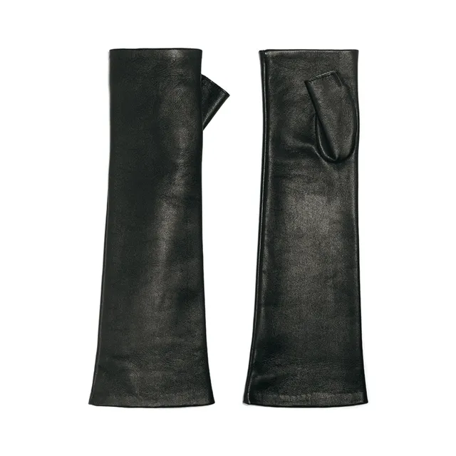 causse-castiglione-manchettes-en-cuir-d-agneau-longues-doubl-es-soie-femme image 1