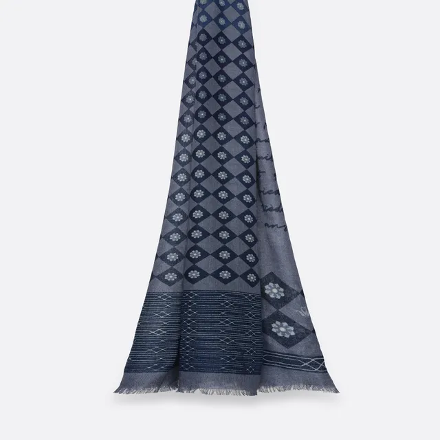 petrusse-malagar-blue-etole-laine-et-soie-carreaux-bleue image 1
