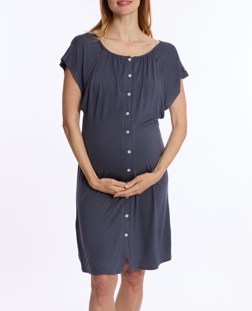 cache-c-ur-louna-chemise-de-nuit-maternit-et-allaitement-bleu-nuit image 3