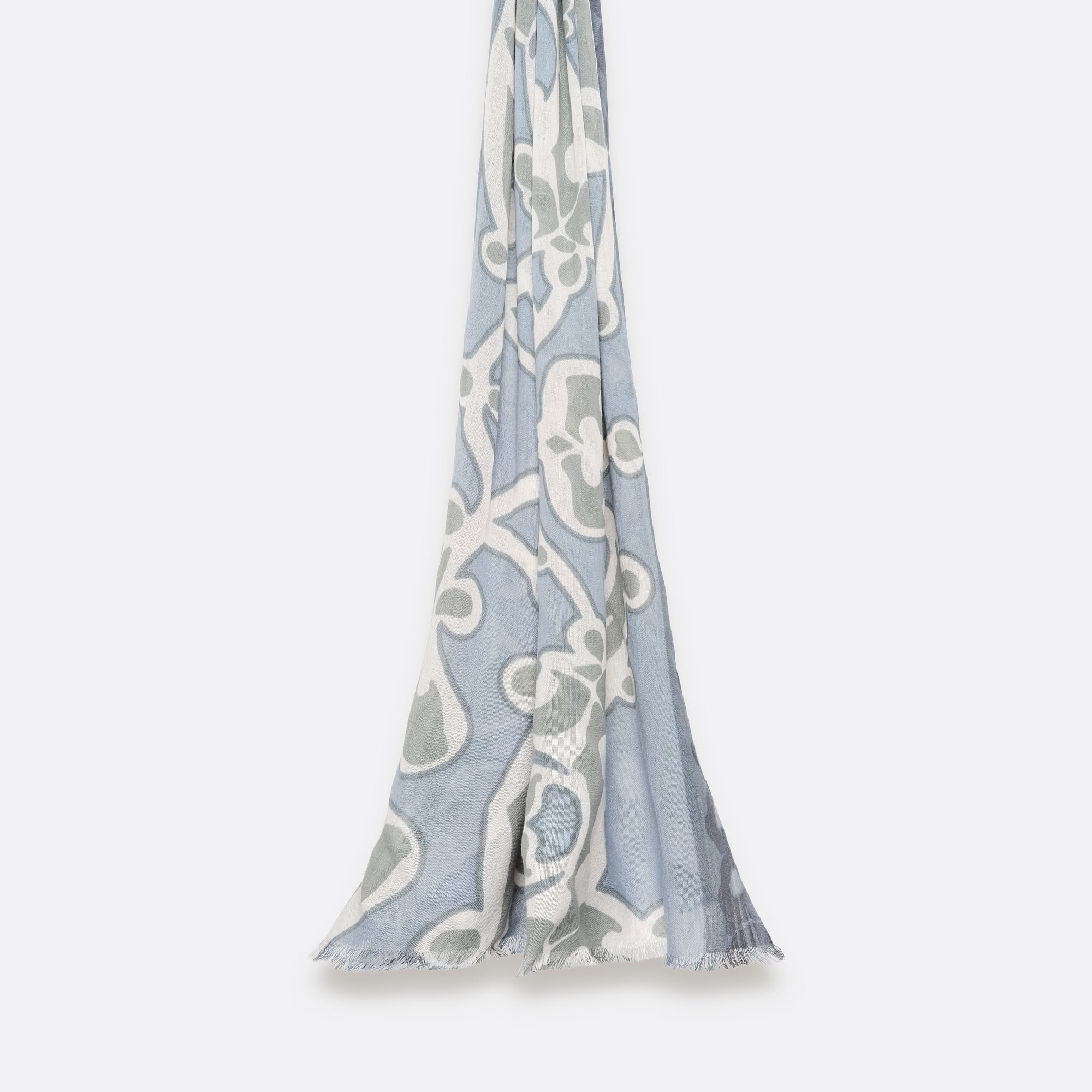 petrusse-volute-denim-tole-coton-70x200-cm-franges image 2
