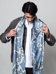 petrusse-volute-denim-tole-coton-70x200-cm-franges-2 image 5