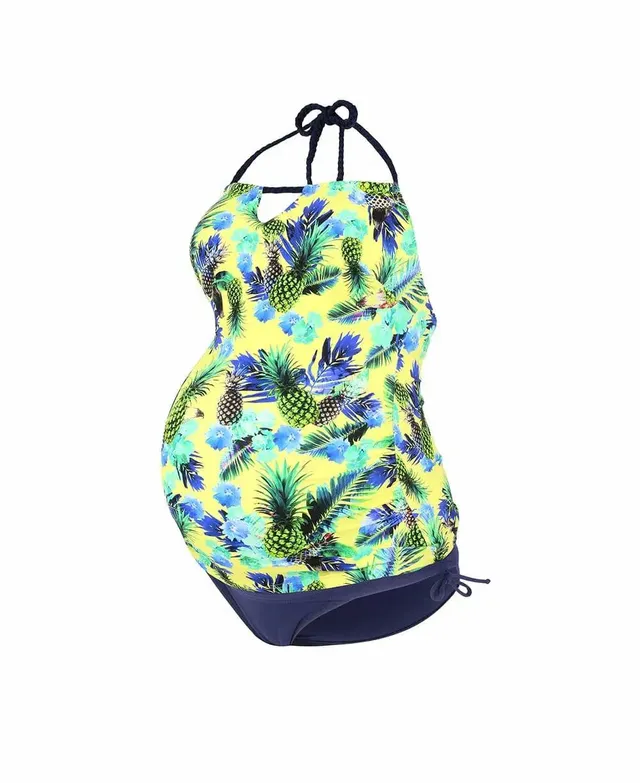 cache-c-ur-tankini-de-grossesse-aloha-jaune image 1