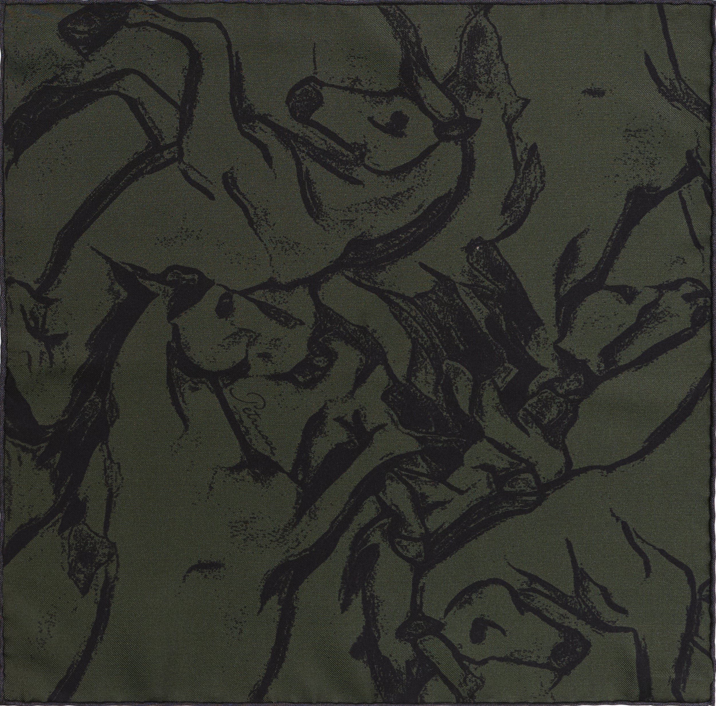 petrusse-haras-kaki-carr-soie-33-cm-pochette image 1