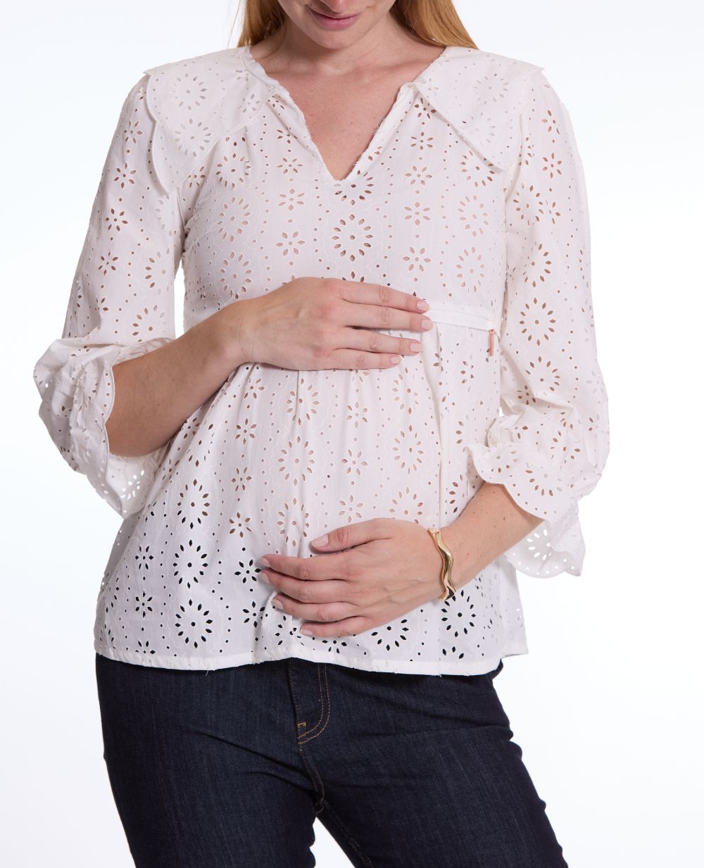 cache-c-ur-blouse-de-grossesse-et-allaitement-clothilde-blanc image 5