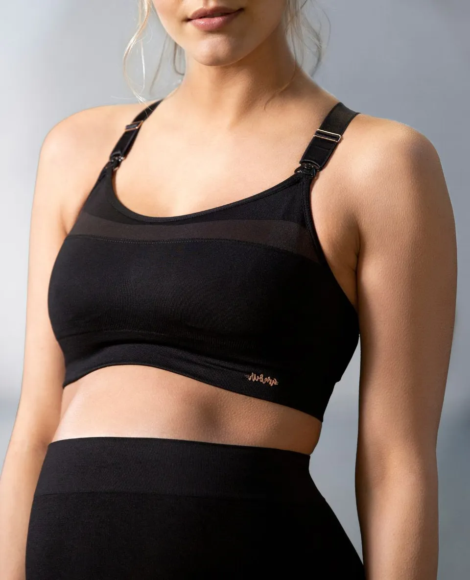 cache-c-ur-brassi-re-de-sport-grossesse-et-allaitement-woma-noir image 1