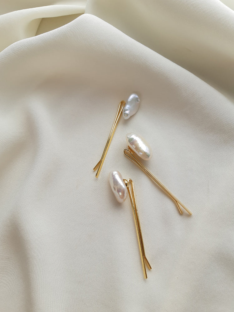 maison-sabben-barrette-cheveux-perle-lot-3-ou-6-or-argent image 1