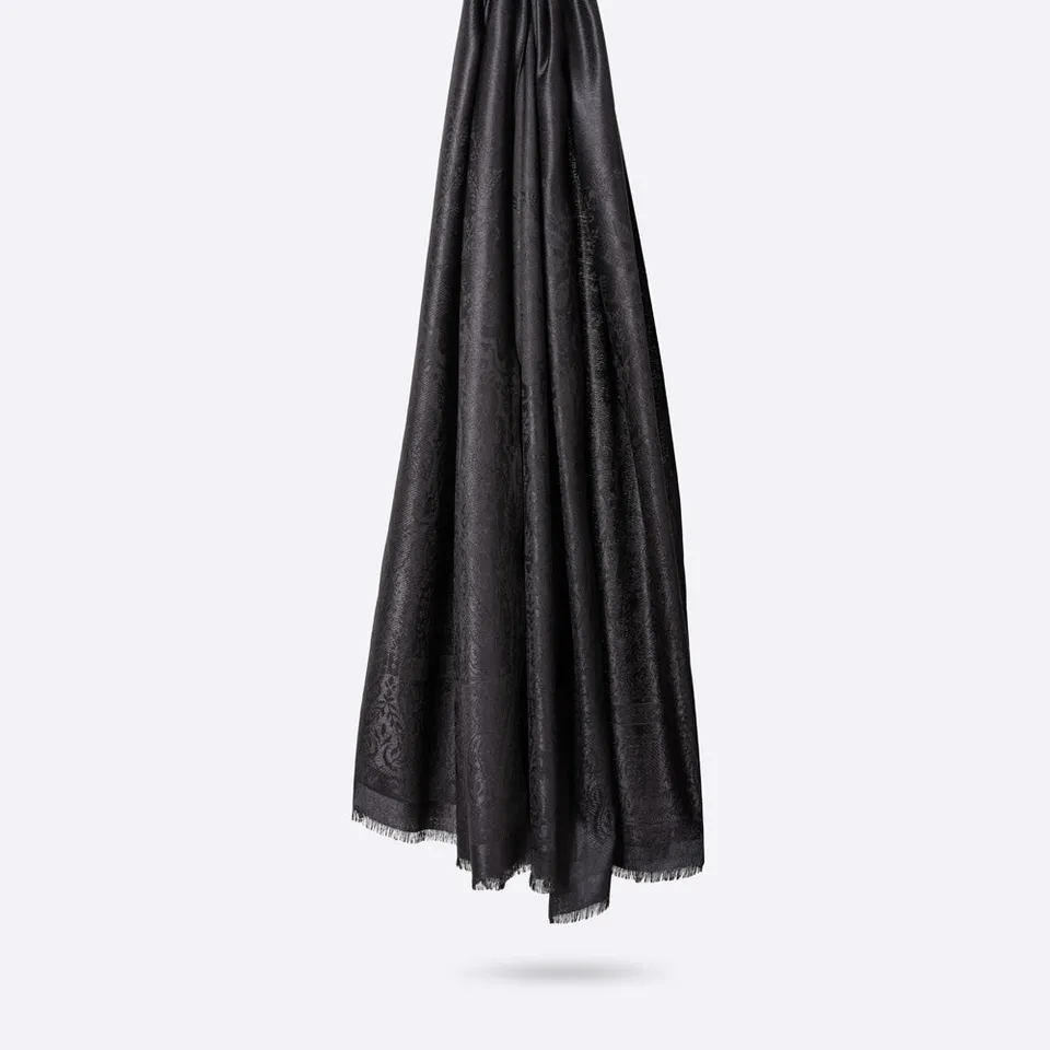 petrusse-palma-noir-tole-jacquard-soie-et-laine image 1