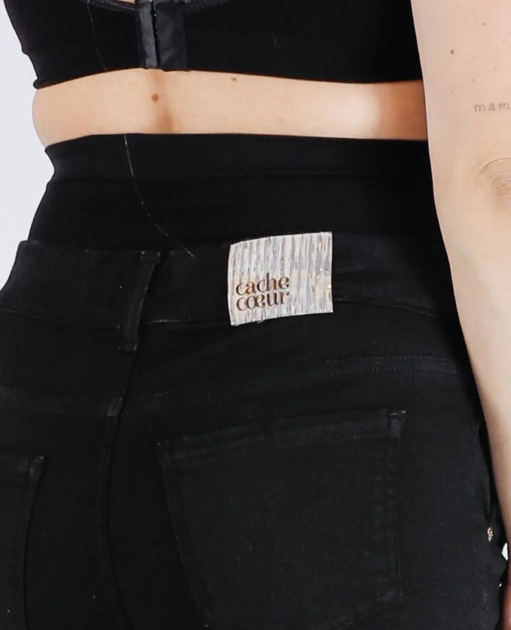 cache-c-ur-belt-bandeau-de-grossesse-sans-couture-noir image 2
