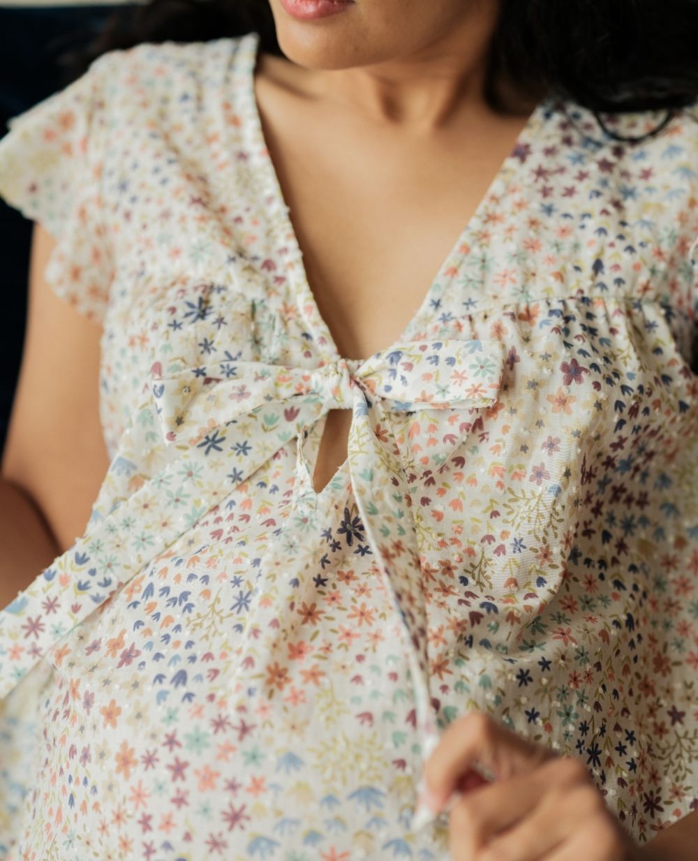 cache-c-ur-chemise-de-nuit-de-grossesse-et-d-allaitement-caroline-multicolore image 7