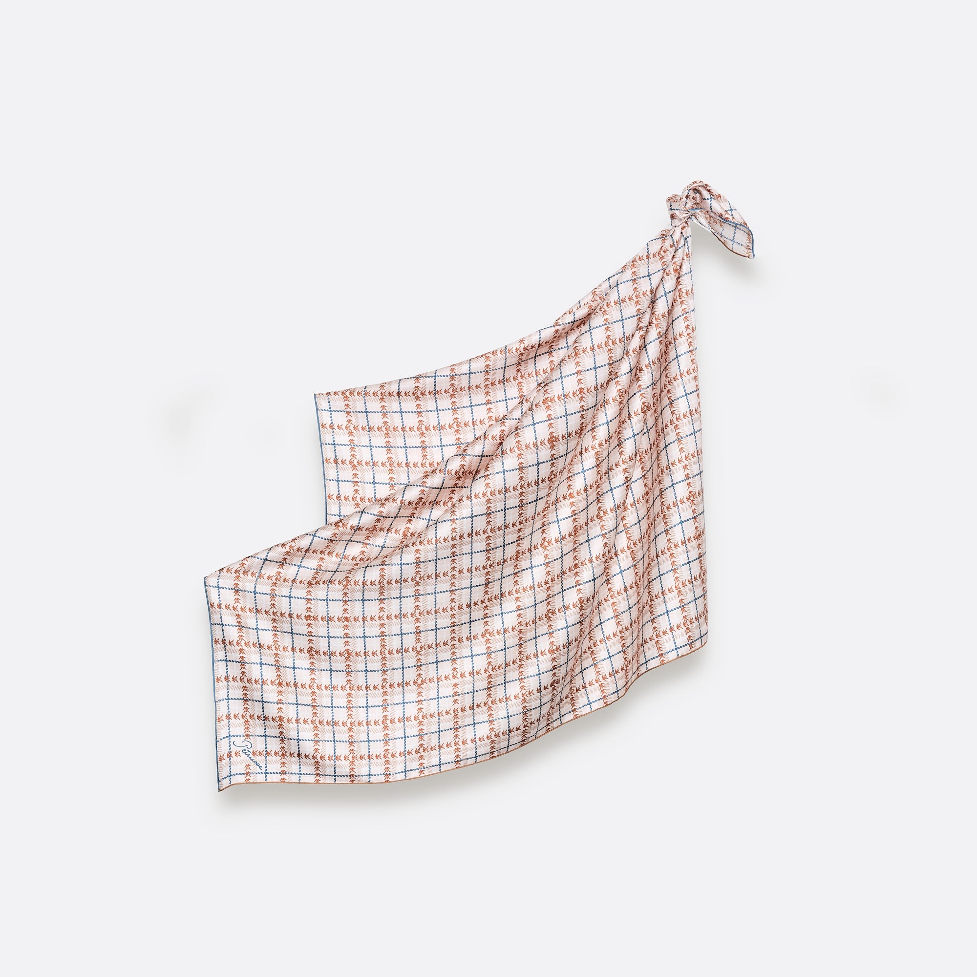 petrusse-clan-beige-carr-soie-90x90-cm-tartan image 2