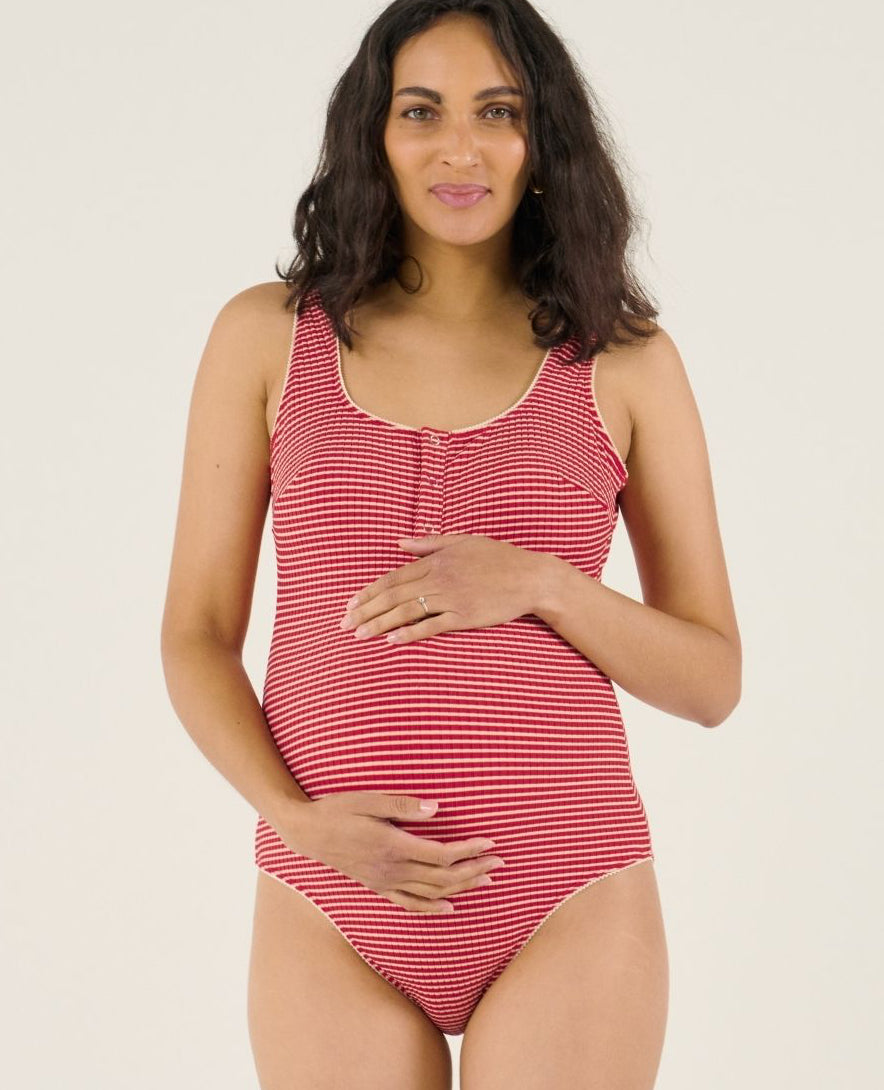 cache-c-ur-dinard-maillot-de-bain-de-grossesse-1-pi-ce-rouge image 3