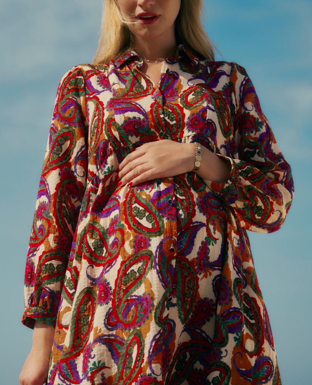 cache-c-ur-soledad-robe-chemisier-grossesse-et-allaitement-multicolore image 3