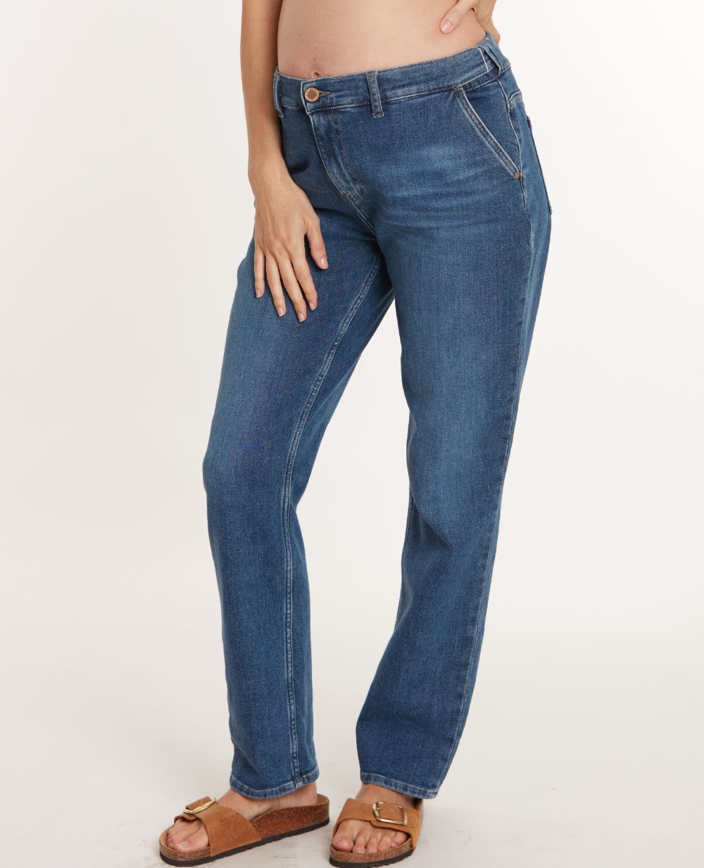 cache-c-ur-carrie-jean-de-grossesse-mom-fit-mid-blue-used image 4