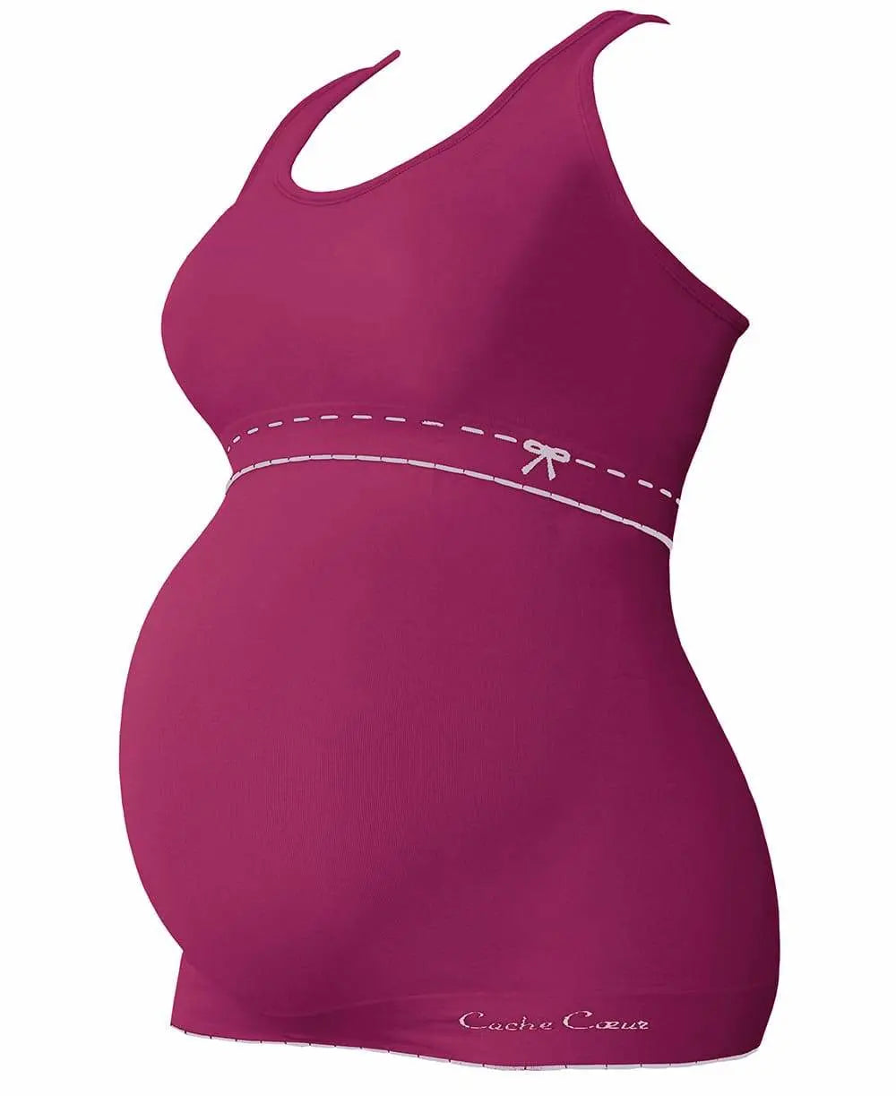 cache-c-ur-illusion-top-grossesse-et-allaitement-sans-couture-cassis image 1