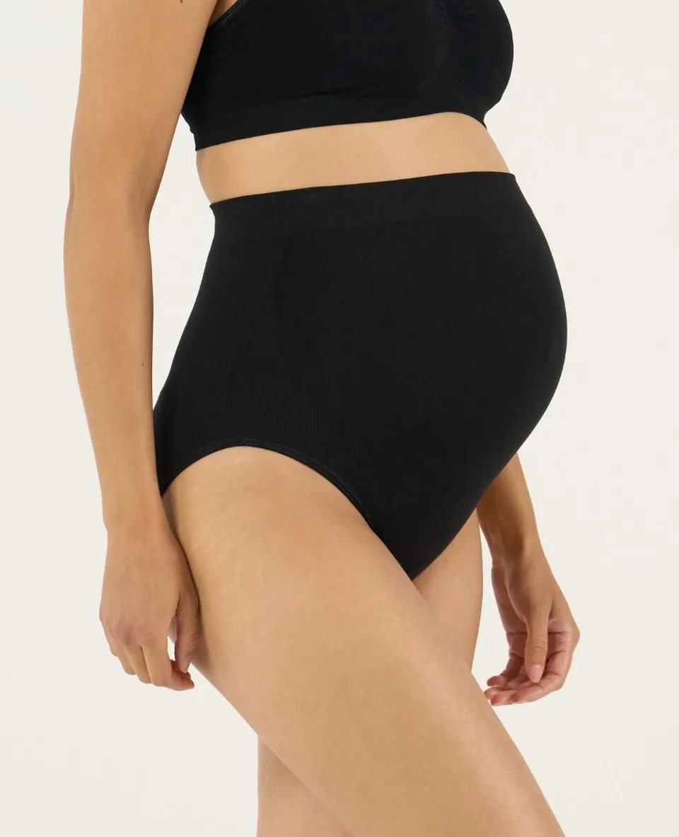 cache-c-ur-essentiel-maxi-culotte-de-grossesse-sans-couture-noir image 1