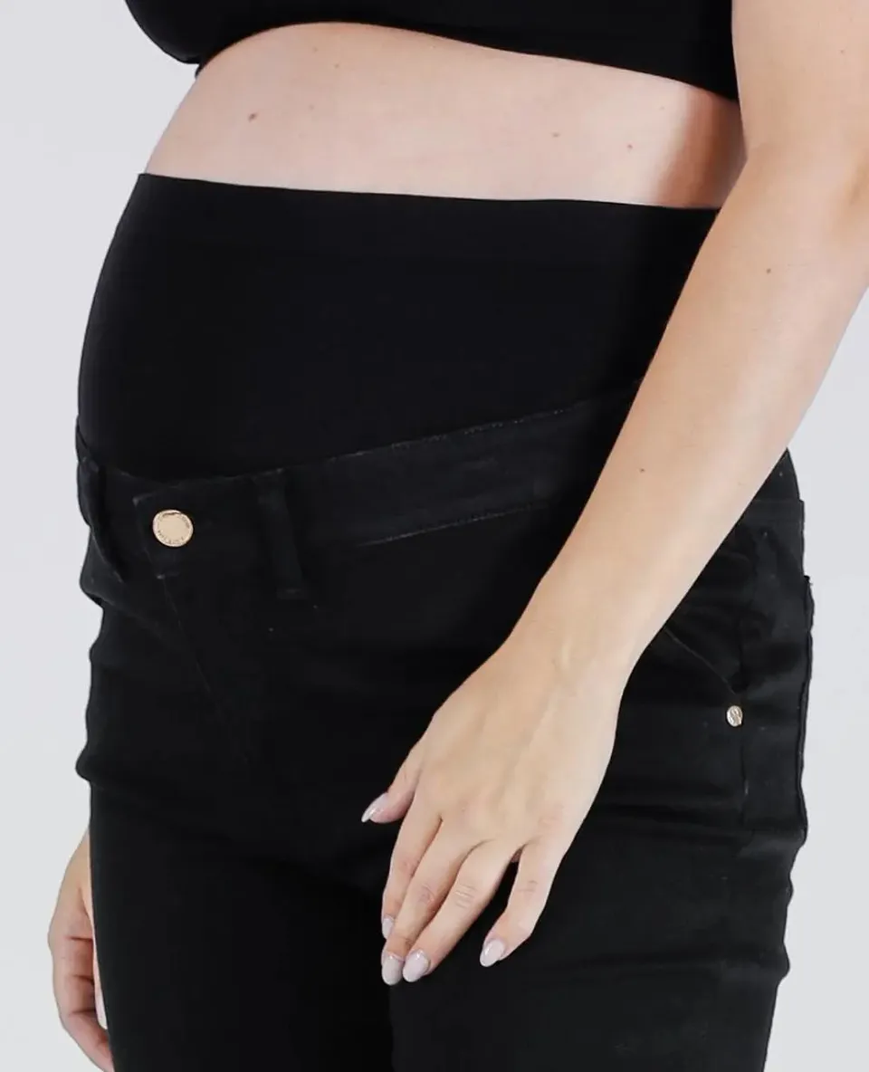cache-c-ur-belt-bandeau-de-grossesse-sans-couture-noir image 1