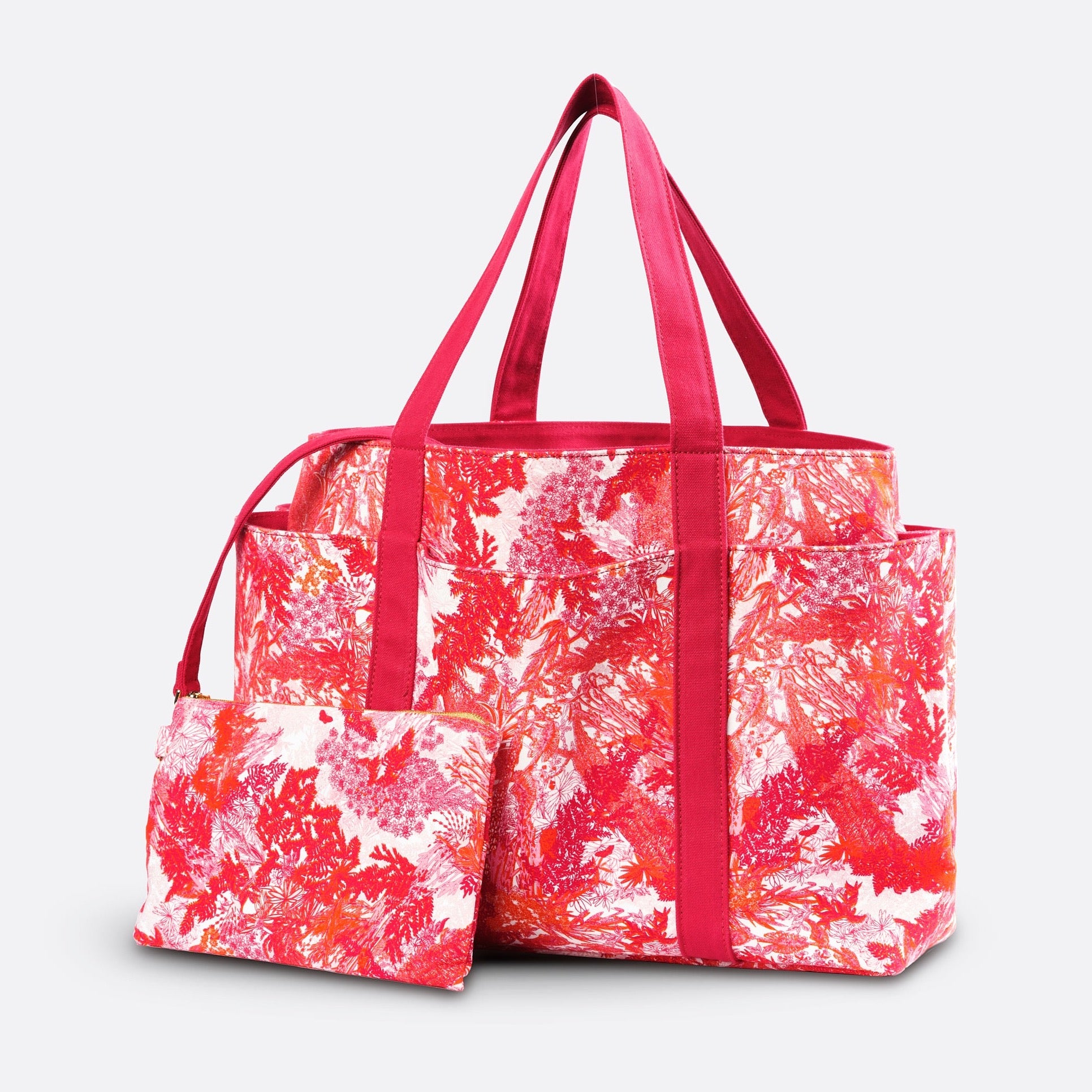 petrusse-sac-jos-phine-dition-limit-e-grand-cabas-rose-imprim-eve-sorbet image 1