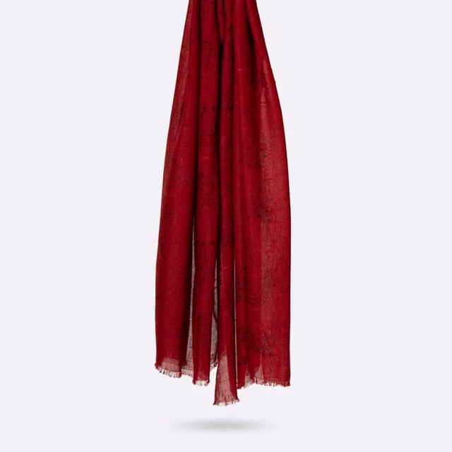 petrusse-astral-rouge-charpe-laine-et-soie-mixte image 1