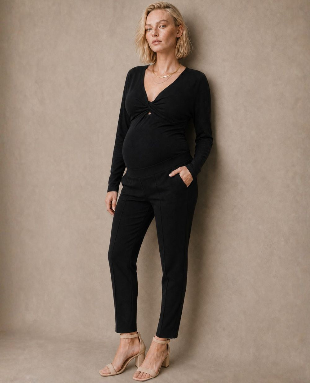 cache-c-ur-clark-pantalon-carotte-de-maternit-noir image 1