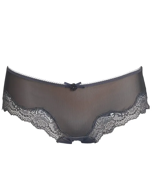 cache-c-ur-khali-shorty-de-grossesse-bleu-nuit-dentelle-or image 1