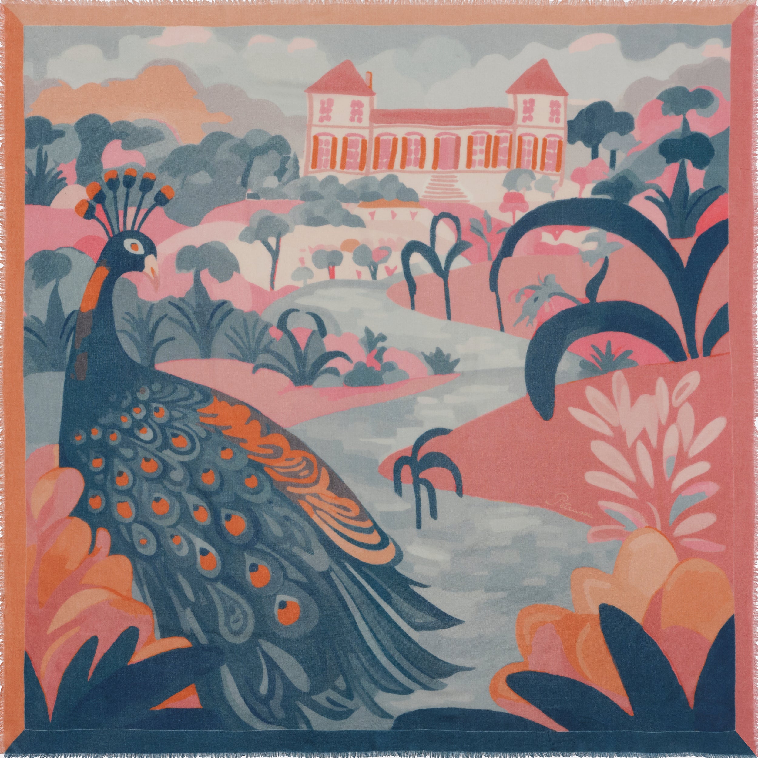 petrusse-carr-cachemire-120-elio-orange-abricot-grande-tole image 1
