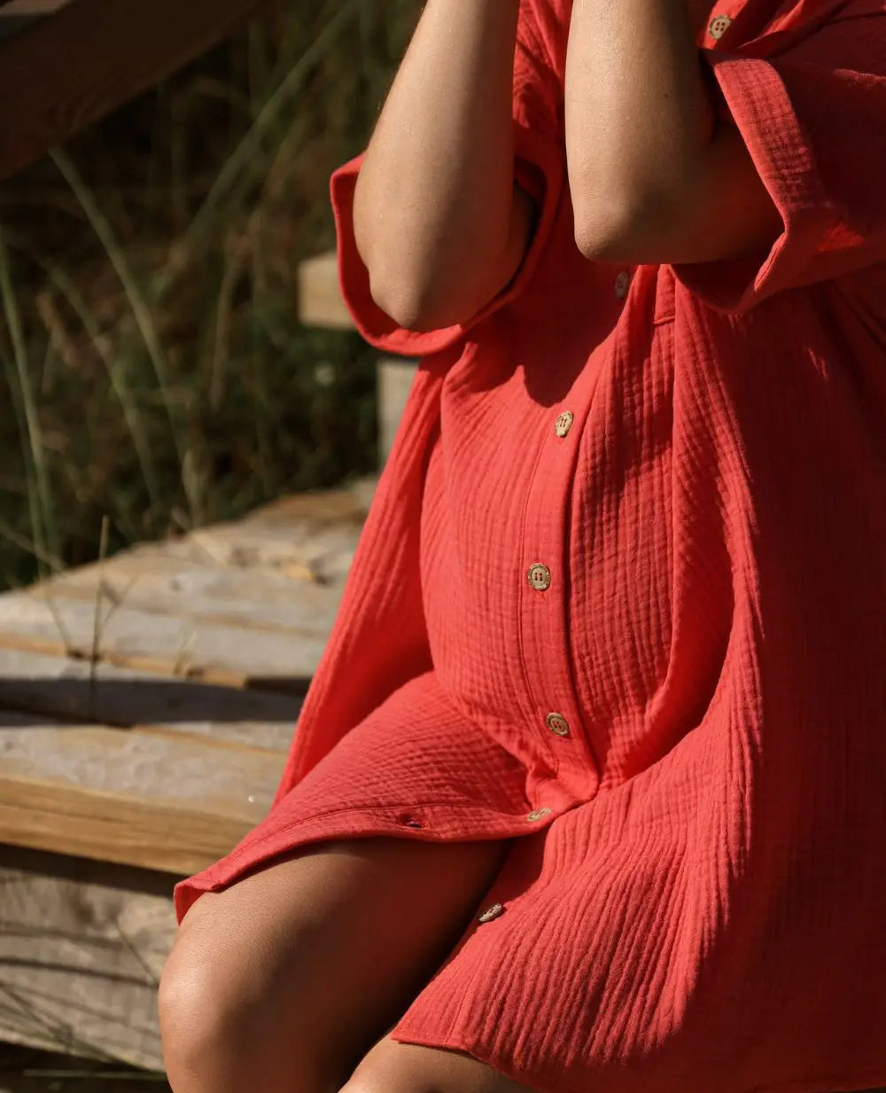 cache-c-ur-bertille-robe-chemise-de-grossesse-et-d-allaitement-corail image 5