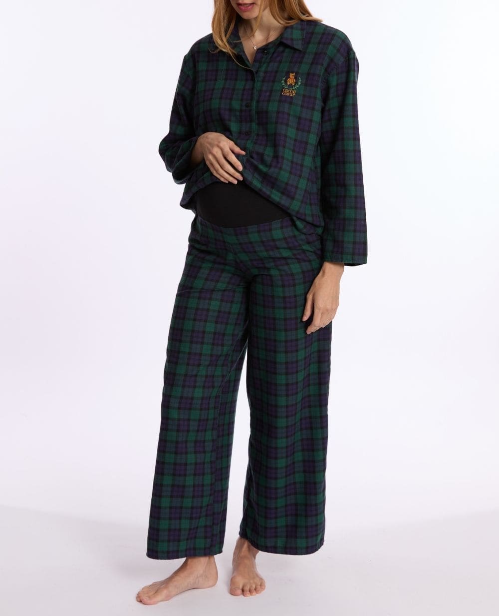 cache-c-ur-pyjama-grossesse-allaitement-teddy-vert image 2