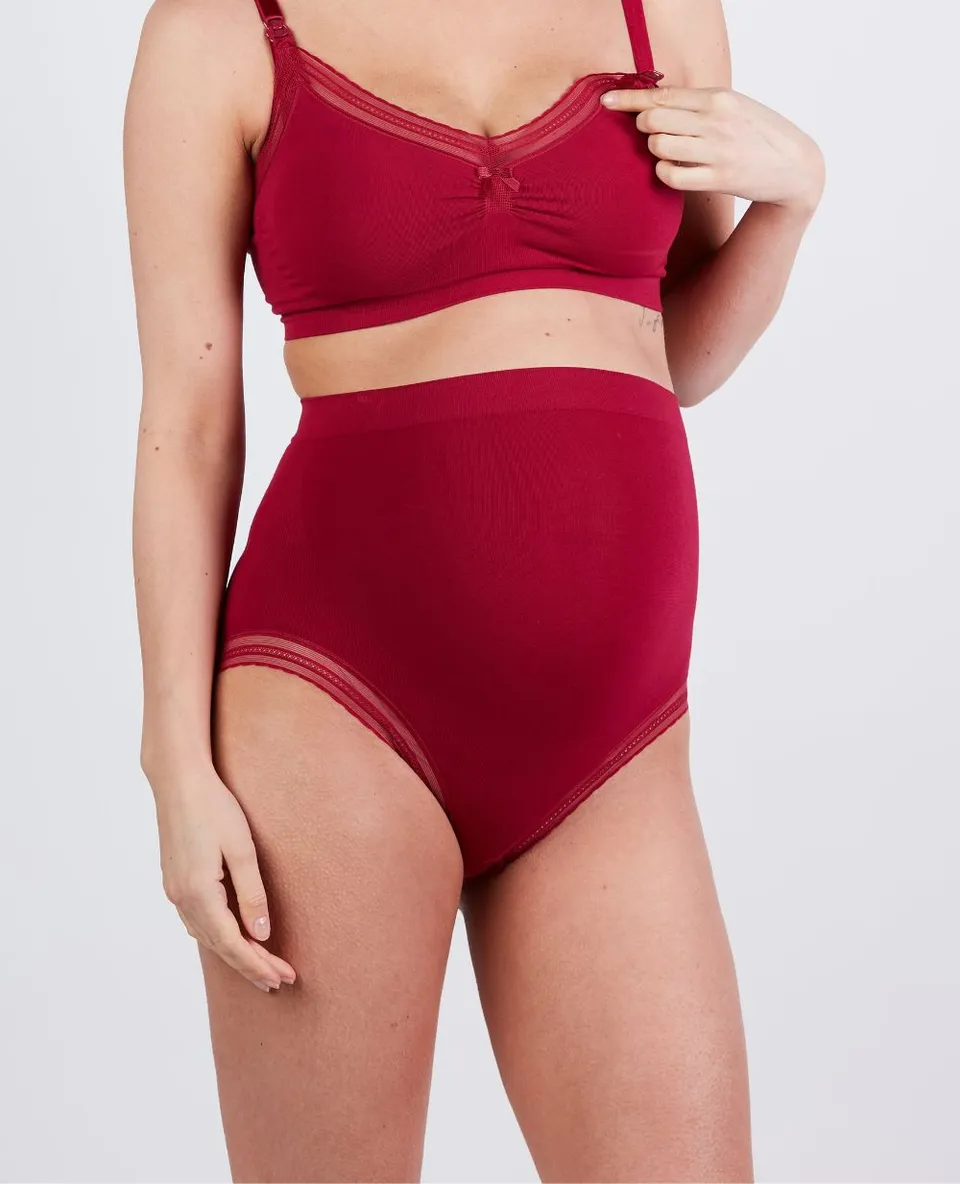 cache-c-ur-milk-maxi-culotte-de-grossesse-sans-couture-bordeaux image 1
