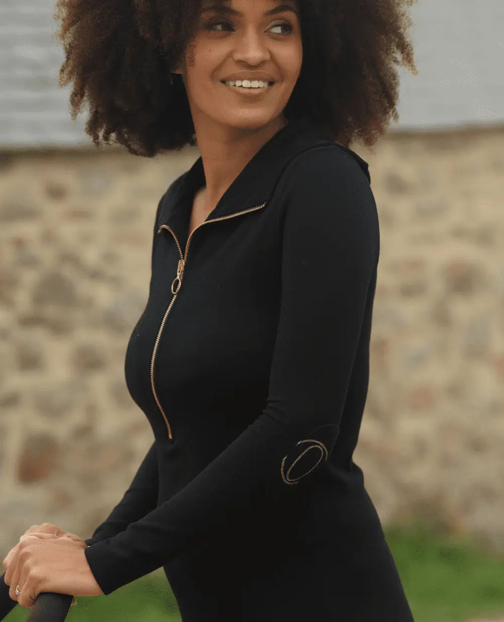 cache-c-ur-favo-robe-midi-de-grossesse-et-d-allaitement-noir image 5