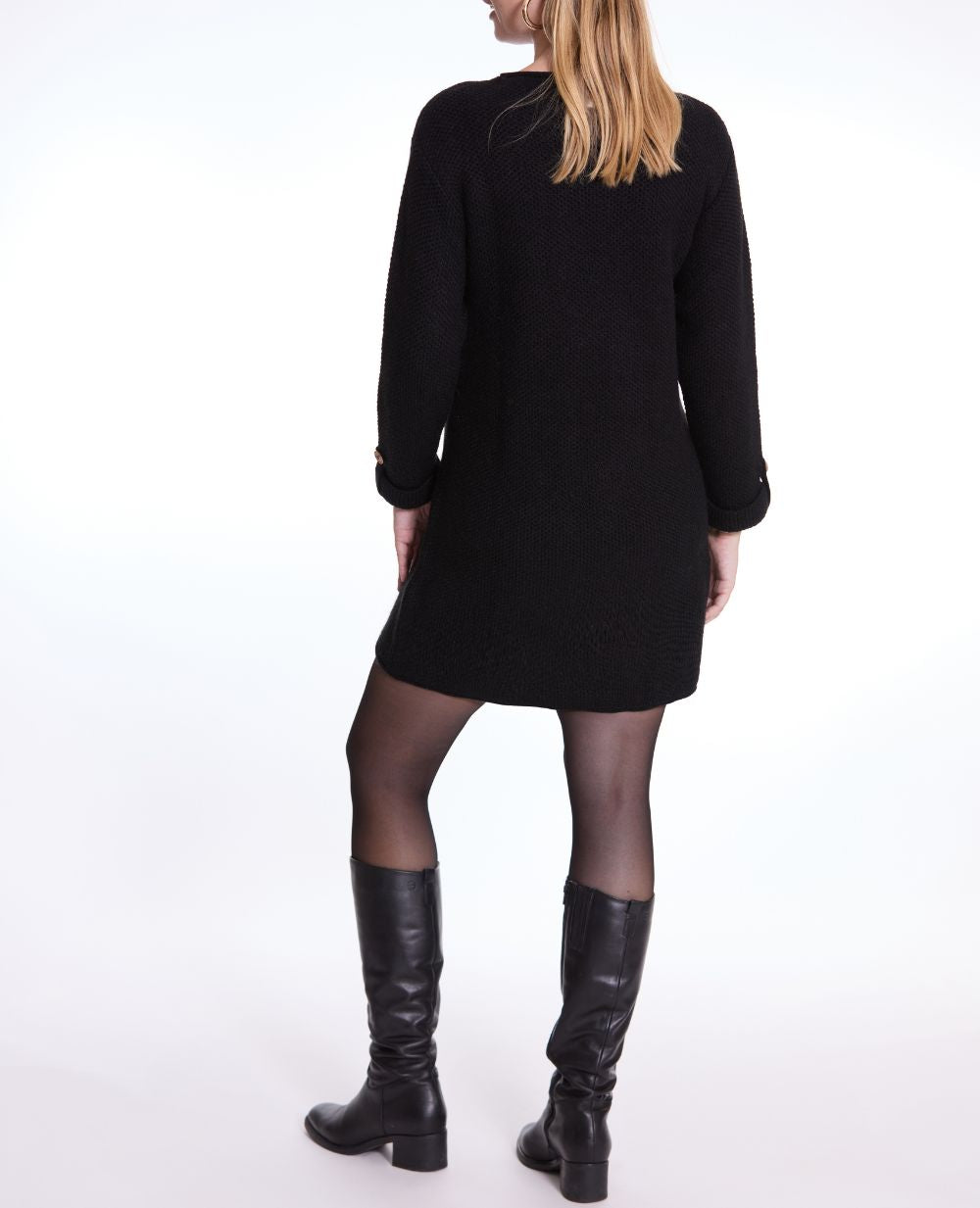 cache-c-ur-robe-pull-grossesse-et-allaitement-honey-noir-maille image 4