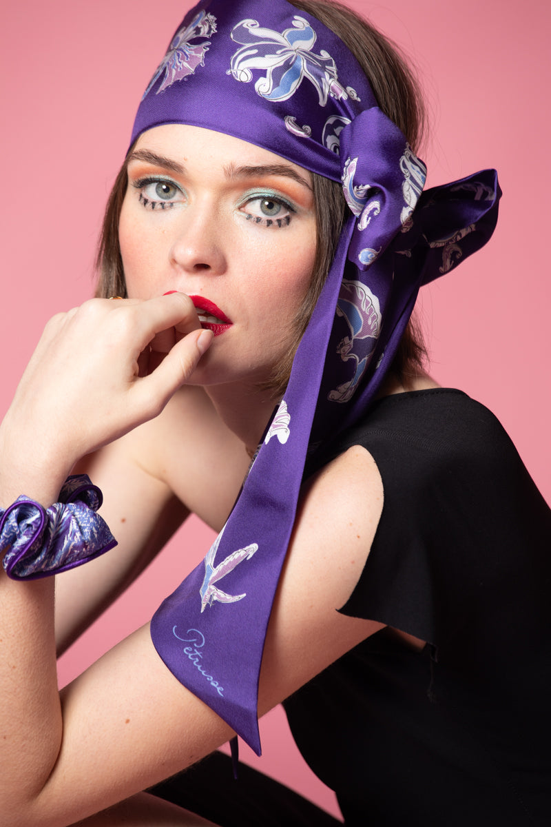 petrusse-diane-ultraviolet-long-ruban-twill-de-soie image 4