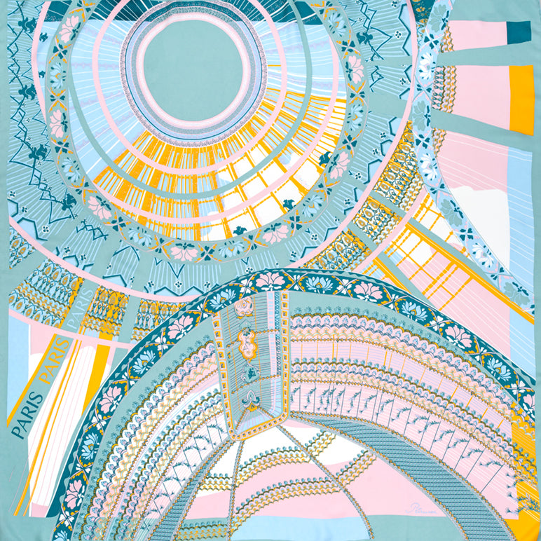 petrusse-carr-soie-105-sous-le-ciel-de-paris-pastel-carr-soie image 2