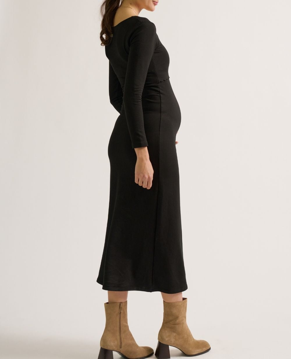 cache-c-ur-mathilde-robe-de-grossesse-et-allaitement-noir-manches-longues image 6