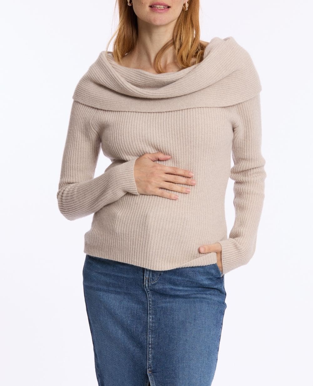 cache-c-ur-kim-pull-de-grossesse-et-d-allaitement-beige image 1