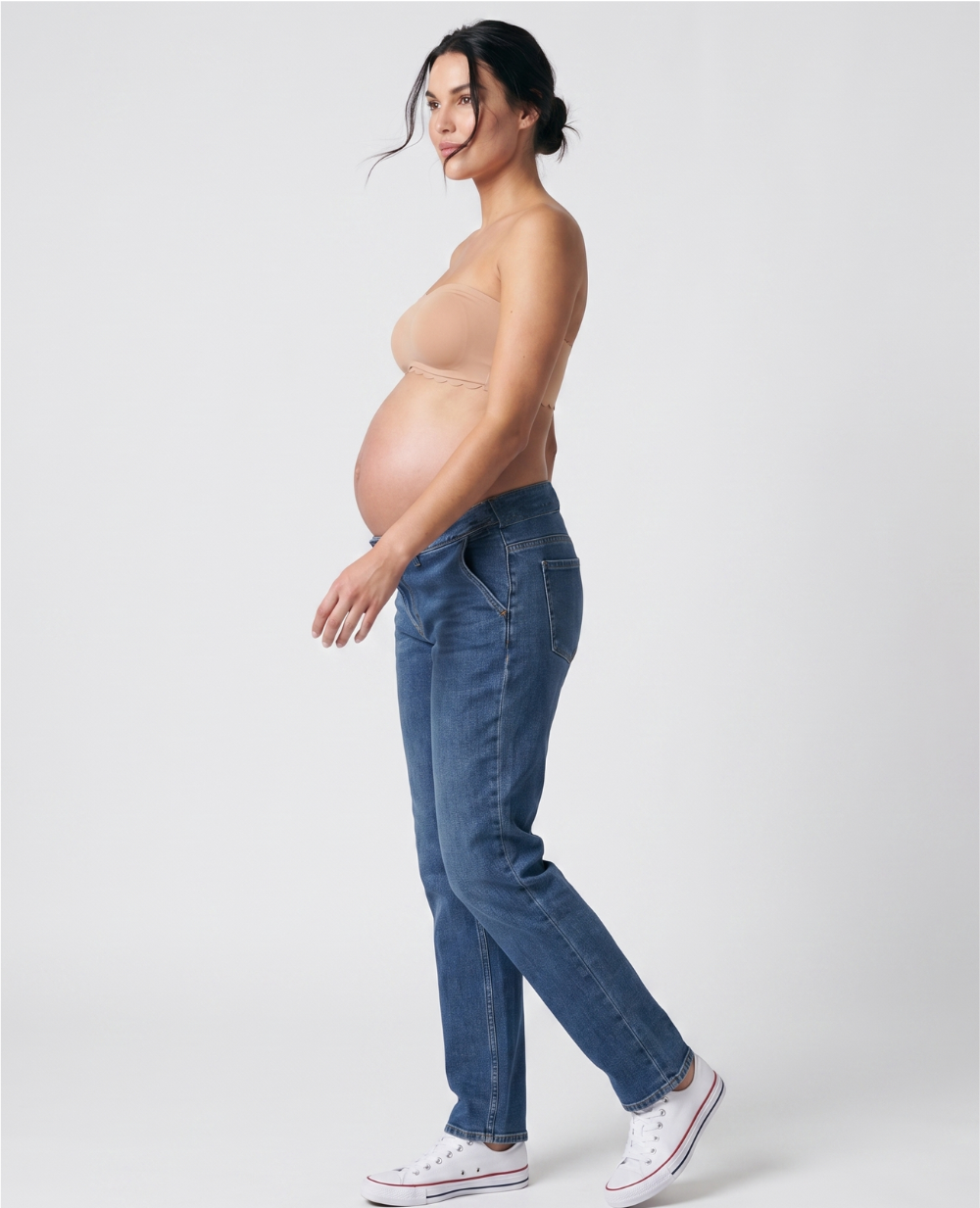 cache-c-ur-carrie-jean-de-grossesse-mom-fit-mid-blue-used image 2