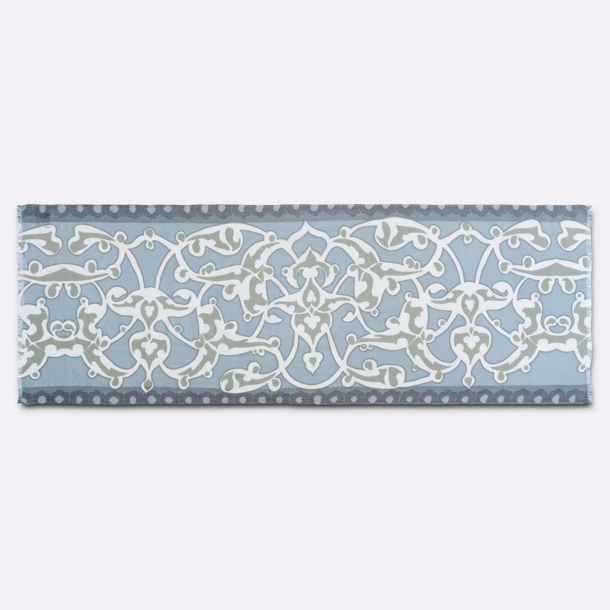 petrusse-volute-denim-tole-coton-70x200-cm-franges image 3