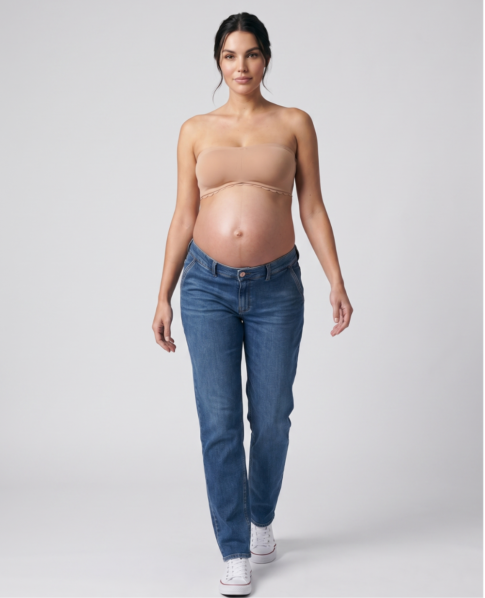 cache-c-ur-carrie-jean-de-grossesse-mom-fit-mid-blue-used image 1