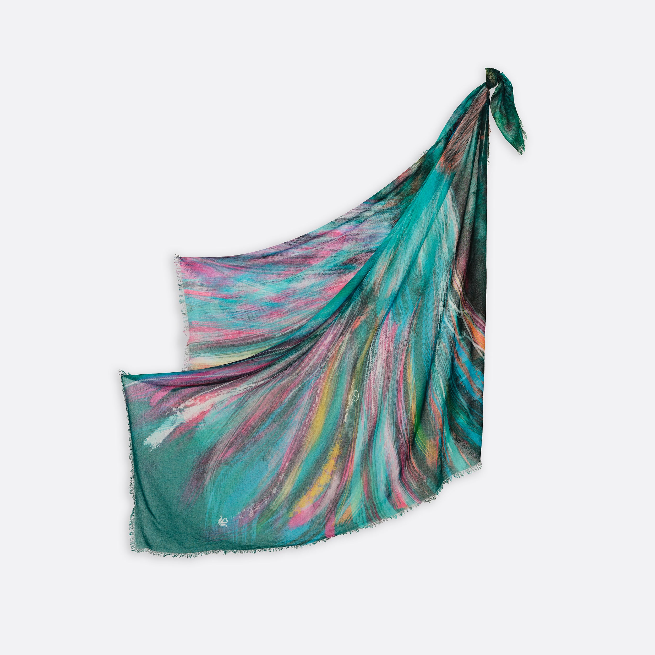 petrusse-carr-coton-130-froufrou-meraude-charpe-130x130-cm image 2