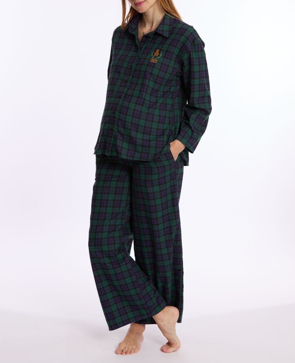 cache-c-ur-pyjama-grossesse-allaitement-teddy-vert image 1