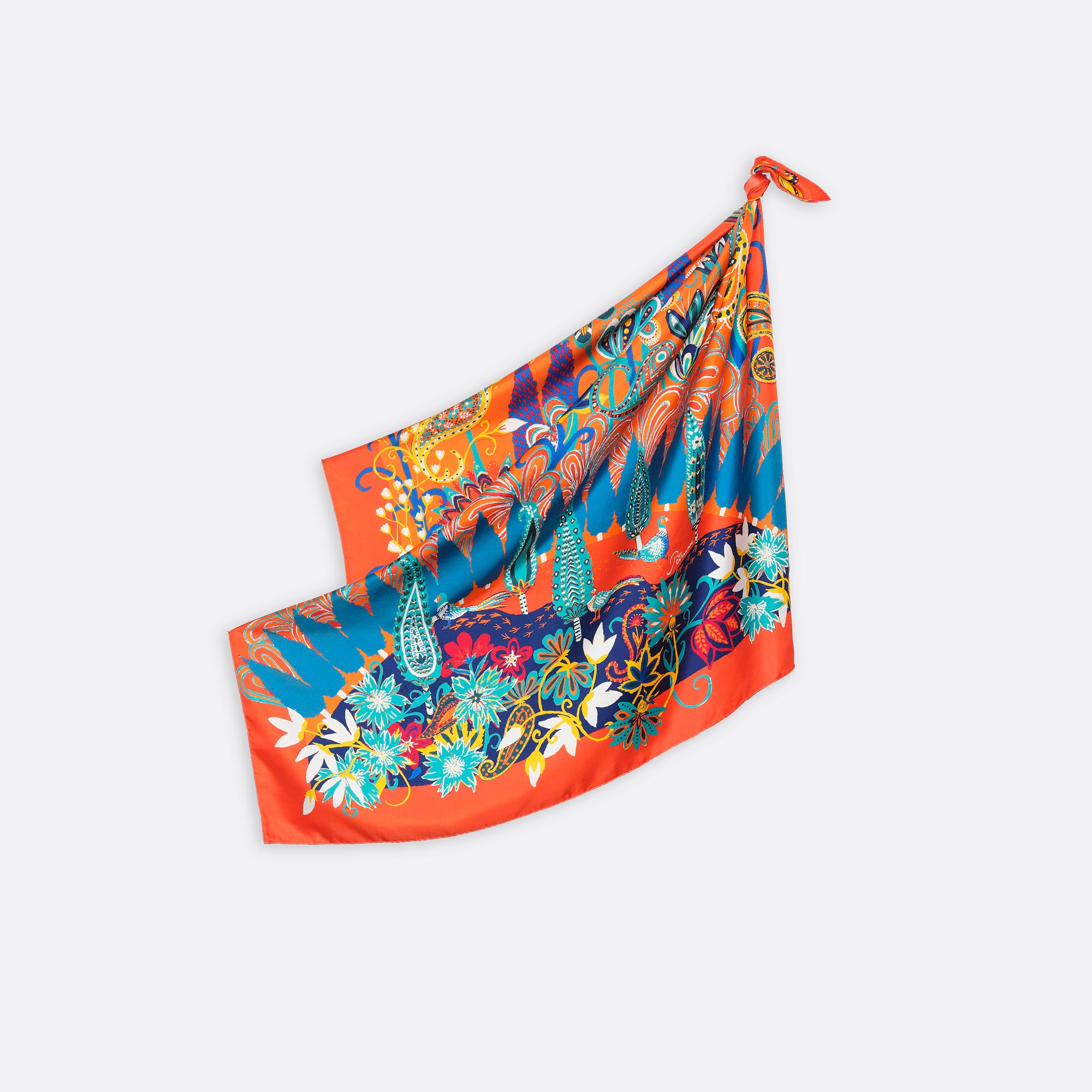 petrusse-fanny-orange-carr-soie-105cm-made-in-france image 3