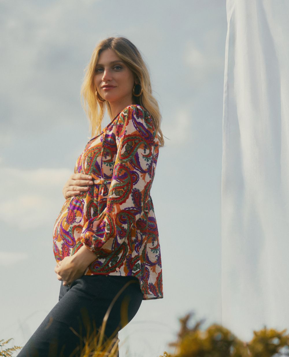 cache-c-ur-latina-blouse-grossesse-et-allaitement-manches-ballon-multico image 2