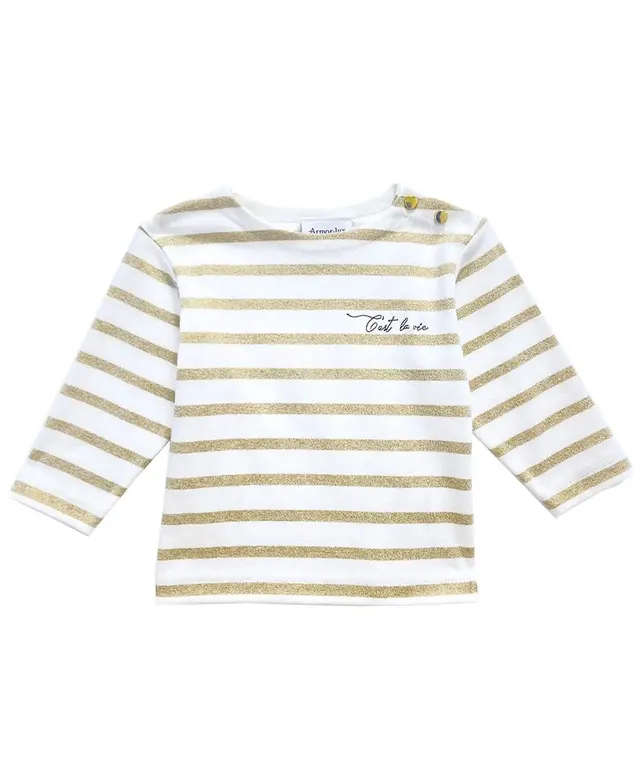 cache-c-ur-morgat-b-b-marini-re-blanc-dor-lurex-manches-longues image 1