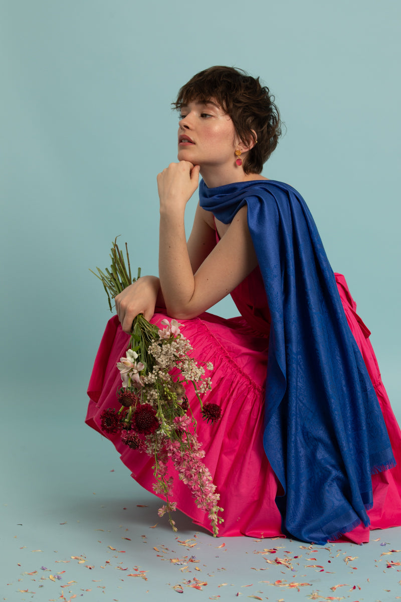 petrusse-palma-tole-jacquard-bleu-roi image 4