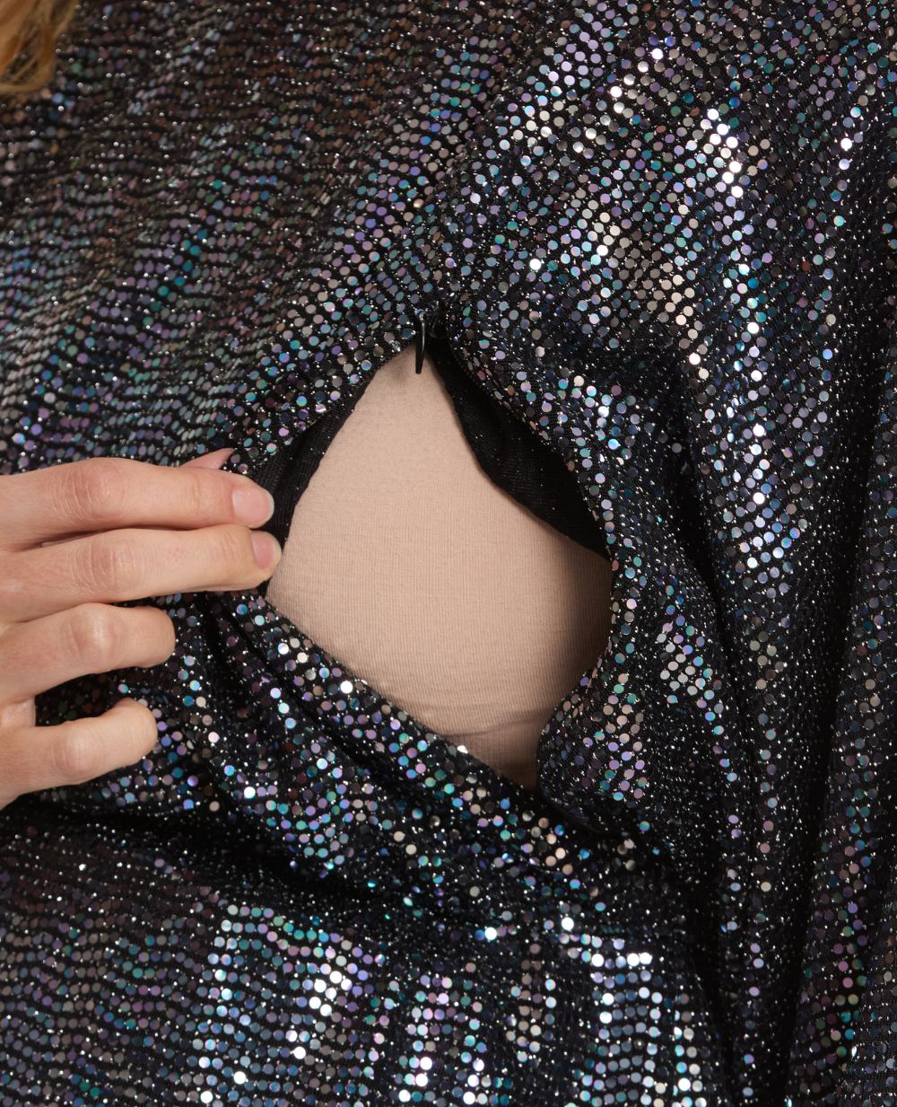 cache-c-ur-mia-robe-de-grossesse-et-d-allaitement-bleu-paillettes image 4